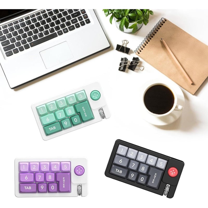 K810 with coding mechanical gaming keyboard hot swappable, backlit, programmable macro joystick, 12-key keypad green - Image 3