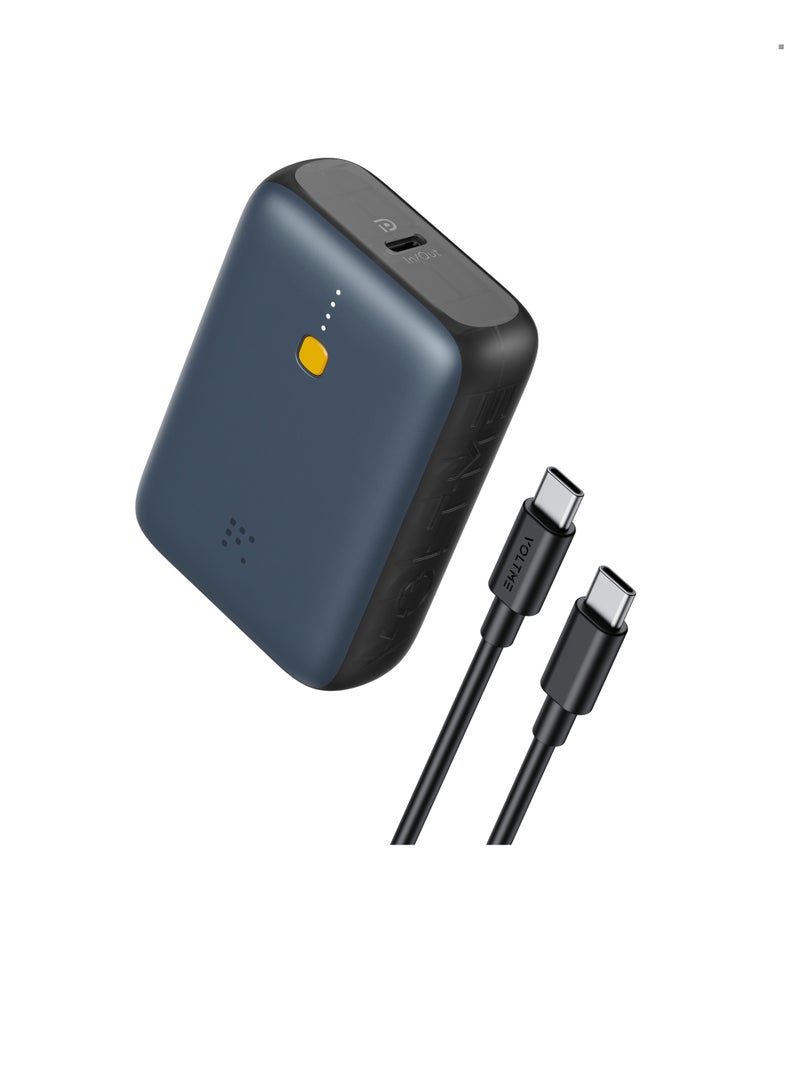 فولتمي بنك الطاقة VOLTME Hypercore Pro Ultra بسعة 10000 مللي أمبير | شحن سريع بقوة 30 واط بتقنية PD و QC 3.0 | شاحن صغير محمول فائق الصغر مزود بمنفذ USB-C للإدخال/الإخراج ومنفذ USB-A | شاحن متنقل لأجهزة iPhone 17/16/15 و iPad - أزرق - Image 1