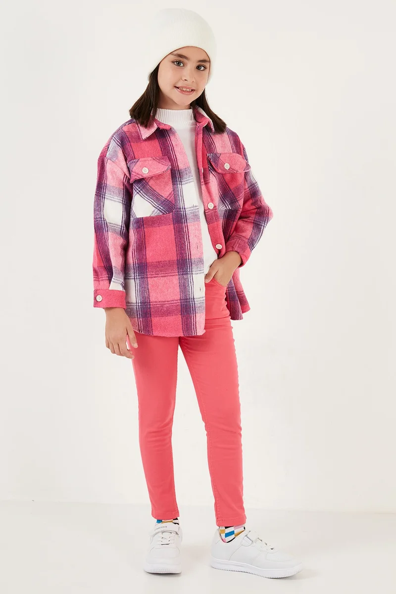 Lela Double Pocket Plaid Winter Lumberjack Shirt Girl's Shirt CF24W81784