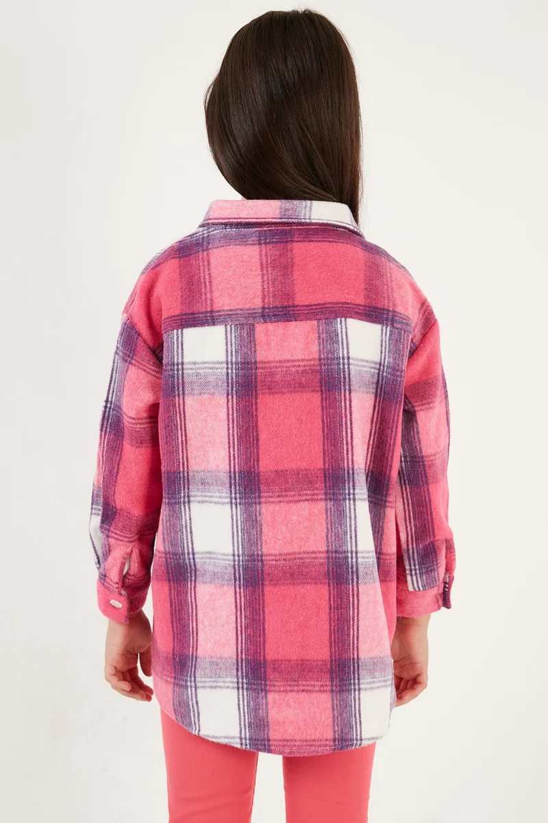 Lela Double Pocket Plaid Winter Lumberjack Shirt Girl's Shirt CF24W81784