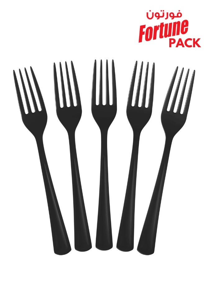 Fortune Pack 50-Piece Disposable Fork Set Black Heavy Duty  - Image 3