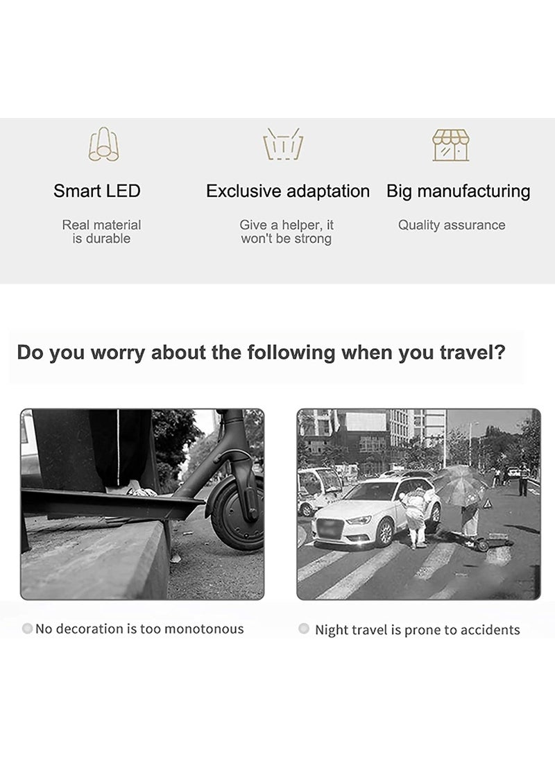 كاست ويف سكوتر الكهربائية أدى ضوء الشريط ، 2 حزمة ليلة ركوب أضواء ملونة قابلة للطي للماء سلامة الشريحة الديكور التبعي m365 الدخن / برو ، نينيبوت / ميركاني سكوتر عجلة واسعة - Image 4