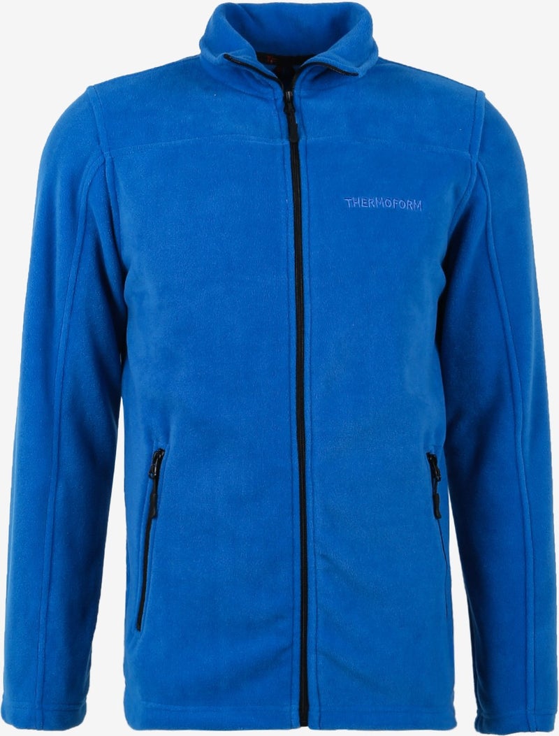 Zipper Collar Plain Blue Men's Sweatshirt HZTP19043