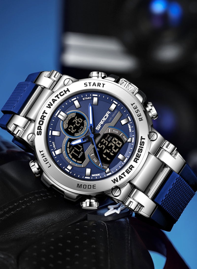 Sanda Fashion Men's Electronic Watch Personalized Sports Multi functional Waterproof Night Light Men's Electronic Watch - Image 2