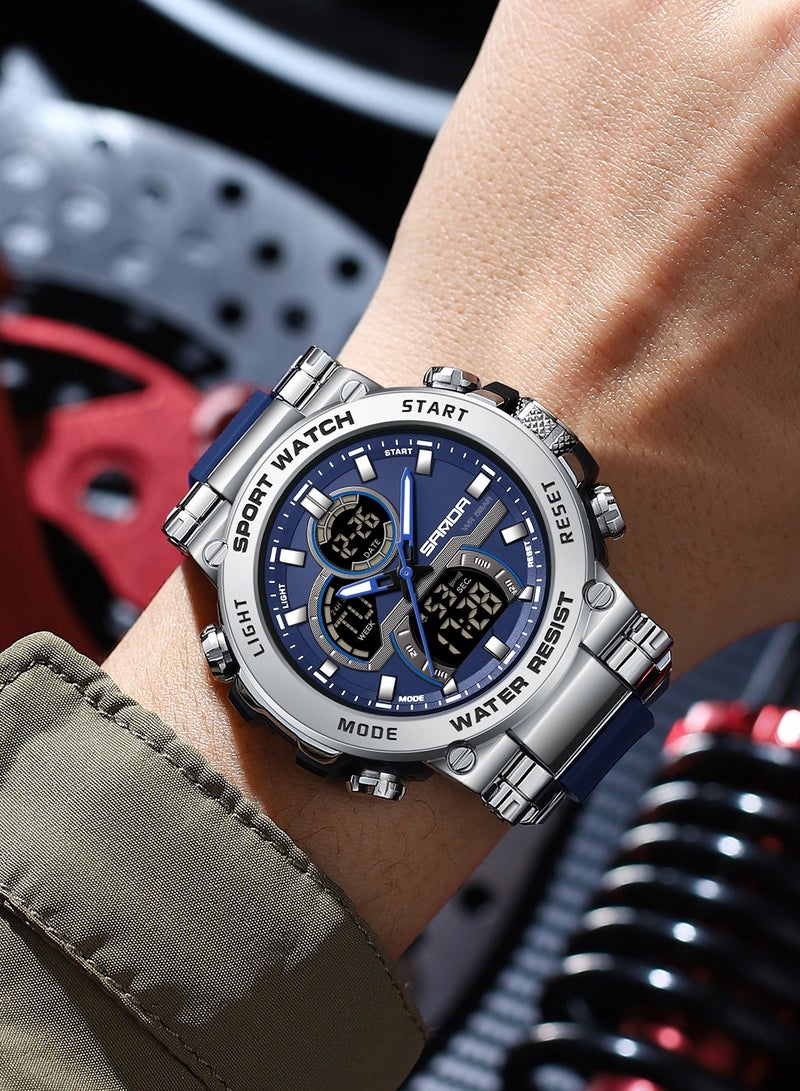 Sanda Fashion Men's Electronic Watch Personalized Sports Multi functional Waterproof Night Light Men's Electronic Watch - Image 3