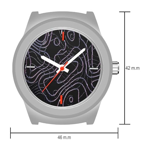 Acnos Grey Men's Silicone Strap Analog Wrist Watch Modern with Black Dial - Image 3