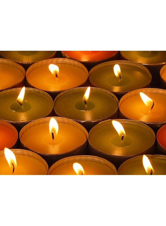 The Bros Home 100 Pieces Set Tea Light Candle, White - Unscented Wax Candles for Relaxing Atmosphere - Image 4