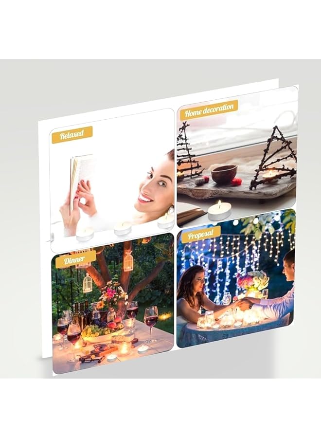 The Bros Home 100 Pieces Set Tea Light Candle, White - Unscented Wax Candles for Relaxing Atmosphere - Image 5