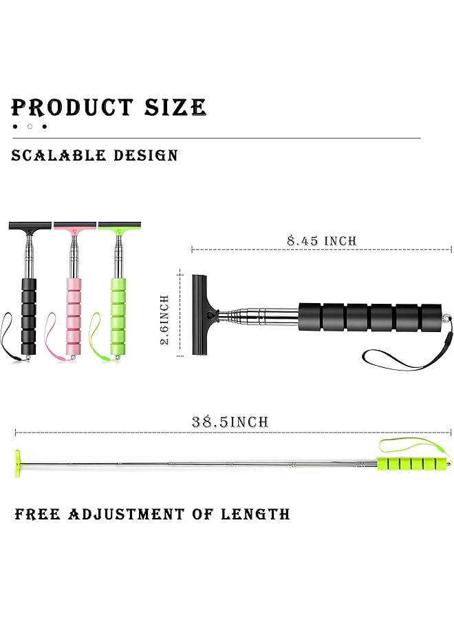 KASTWAVE 3 Pcs Side Mirror Squeegee,Car Mirror Squeegee,Retractable Car Rearview Mirror Wiper,Portable Car Cleaning Tool For Rainy Foggy Weather,Universal Car Accessories(Blank/Pink/Green) - Image 2