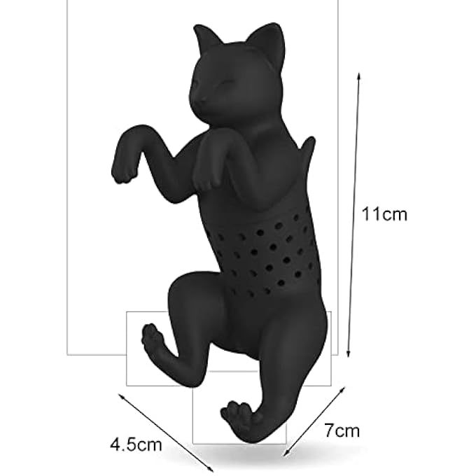 ريحني مصفاة شاي على شكل قطة، مصفاة شاي من السيليكون، فلتر شاي، كرة شاي، فلتر شاي على شكل قطة لطيفة، مصفاة شاي كرتونية قابلة لإعادة الاستخدام - Image 5