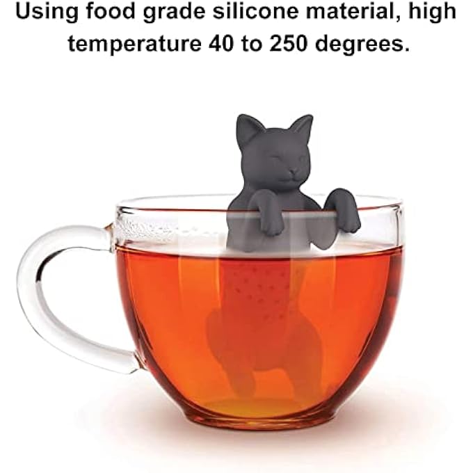 ريحني مصفاة شاي على شكل قطة، مصفاة شاي من السيليكون، فلتر شاي، كرة شاي، فلتر شاي على شكل قطة لطيفة، مصفاة شاي كرتونية قابلة لإعادة الاستخدام - Image 3