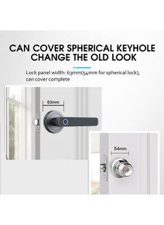 WAFU WAFU Fingerprint Door Lock 2 Unlocked Ways Key Unlocking for Homes Apartments  - Image 4