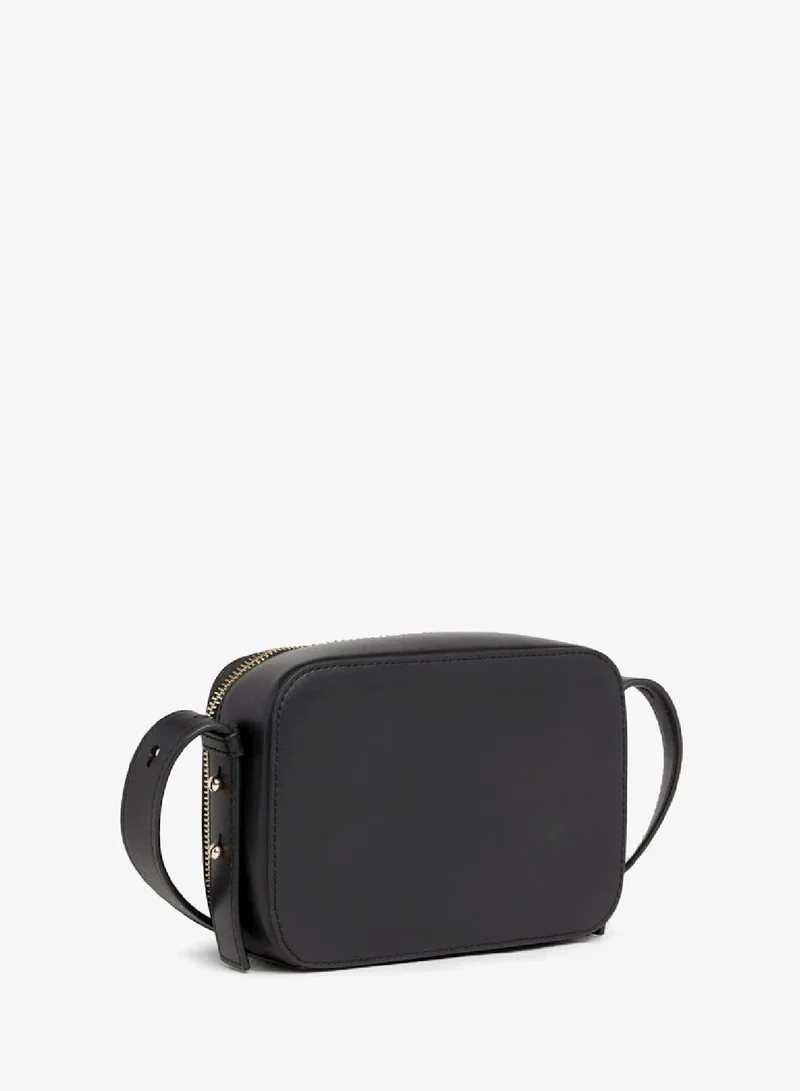 TOMMY HILFIGER Black Metal Logo Small Crossover Bag for Women | Best Price UAE