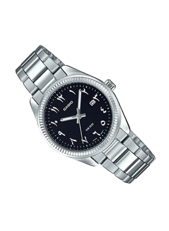كاسيو ساعة كاسيو كلاسيك MTP-1302D-1B3 تناظرية، مينا أسود بأرقام عربية، مصنوعة من الفولاذ المقاوم للصدأ، للرجال - Image 2