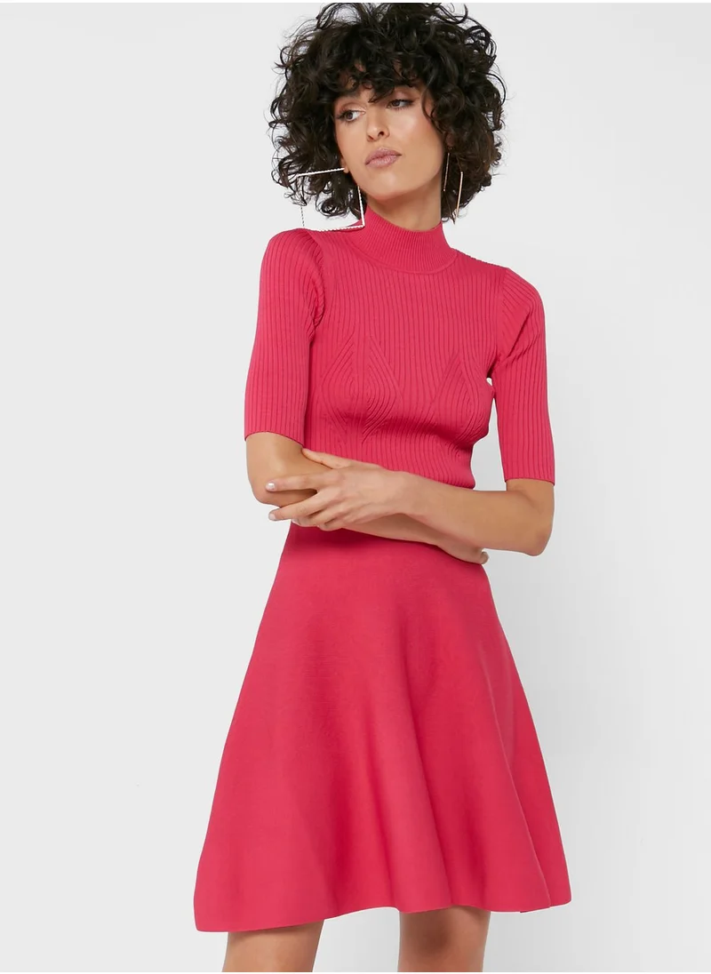 Ted Baker Pleated Crew Neck Dress