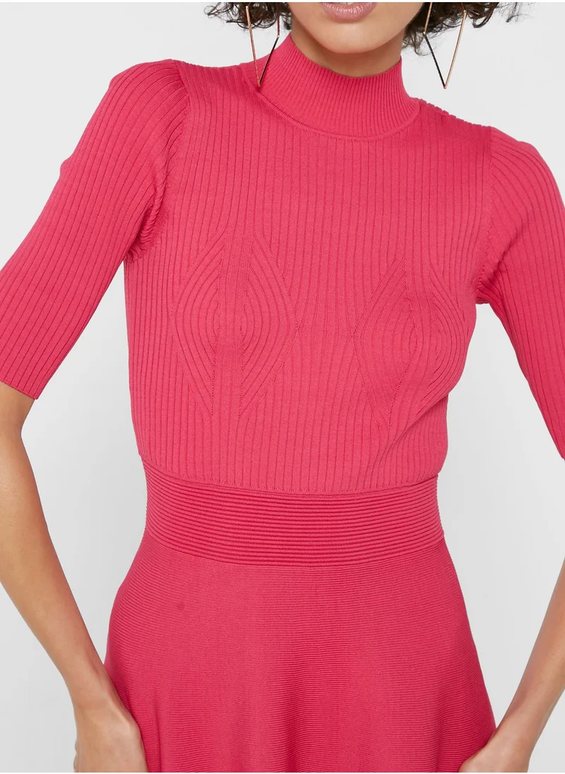 Ted Baker Pleated Crew Neck Dress