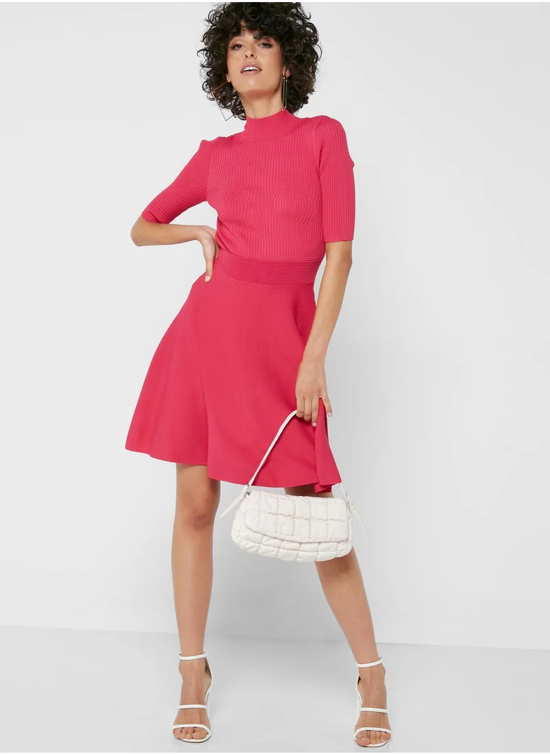 Ted Baker Pleated Crew Neck Dress
