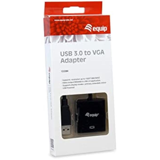 Equip 133384 ADAPTOR USB 3.0 TO VGA ADAPTER 1920 X 1080/60 HZ BLACK - Image 3
