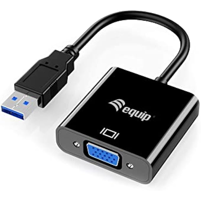 Equip 133384 ADAPTOR USB 3.0 TO VGA ADAPTER 1920 X 1080/60 HZ BLACK - Image 1