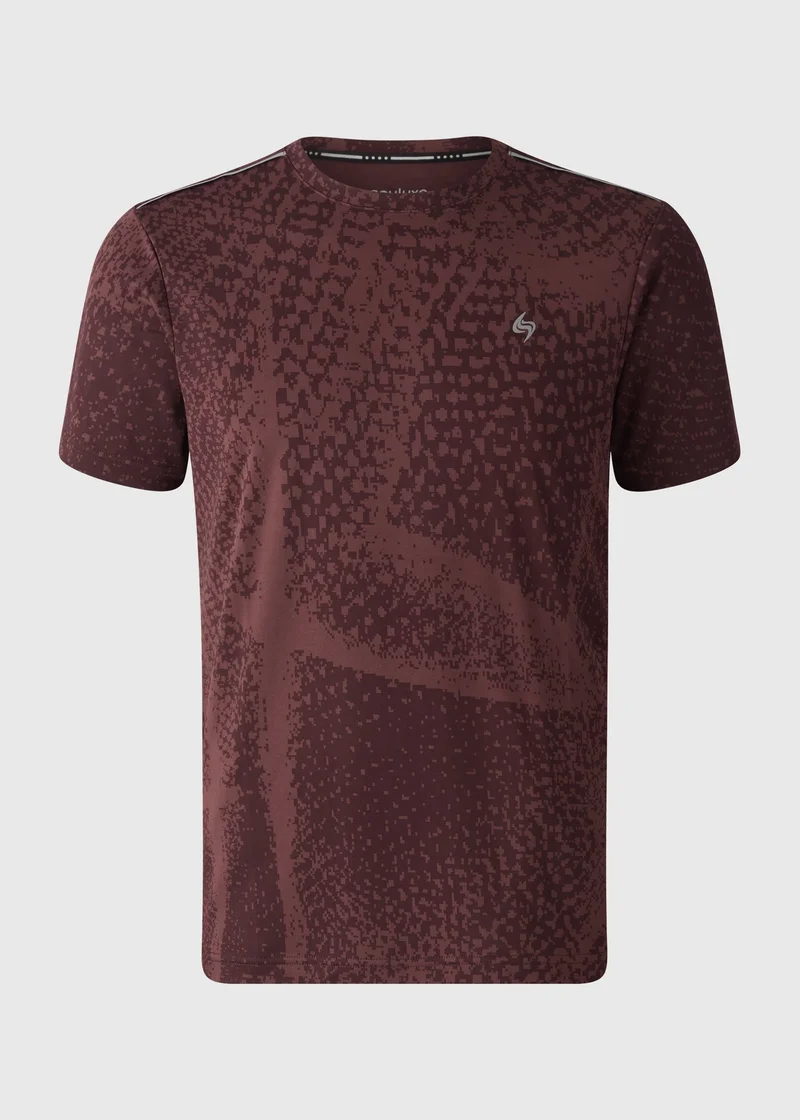 Matalan Souluxe Burgundy Jaquard T-shirt