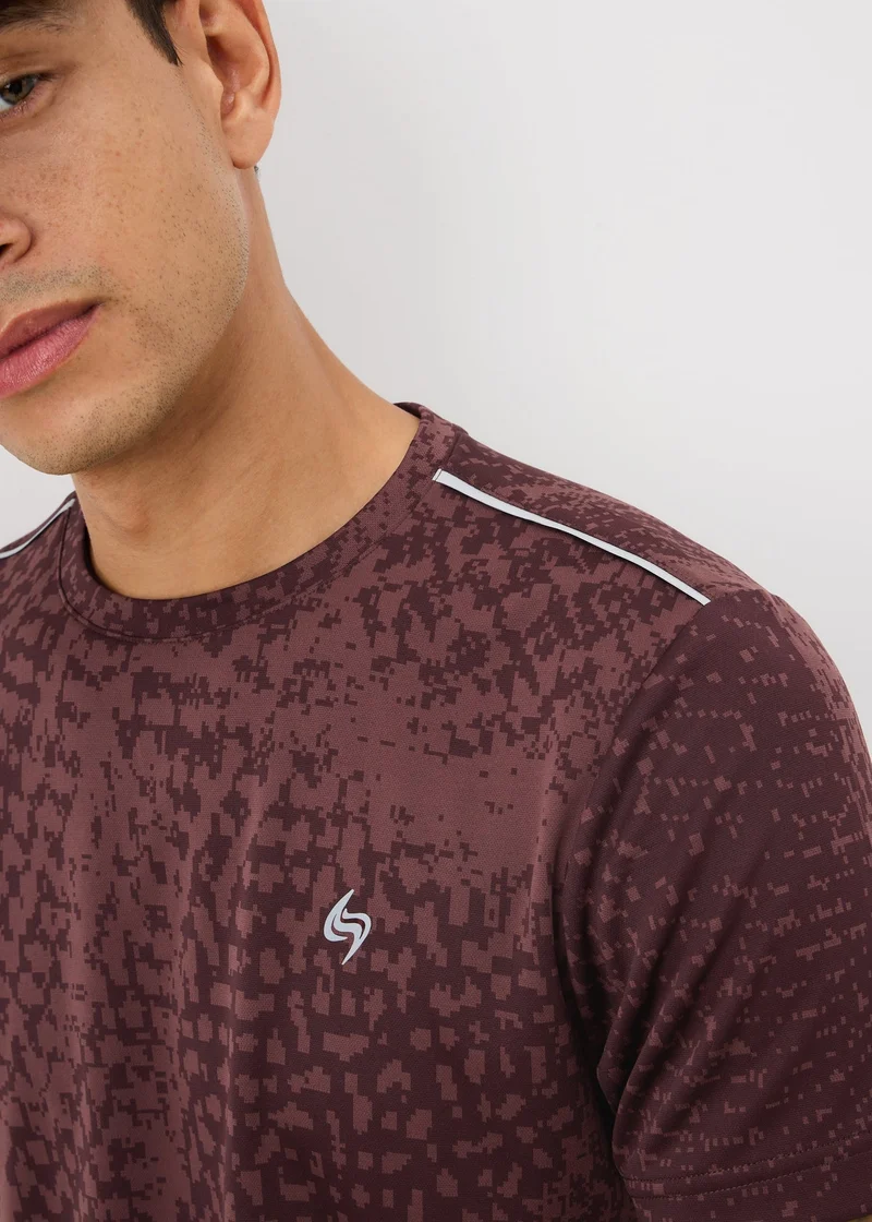 Matalan Souluxe Burgundy Jaquard T-shirt