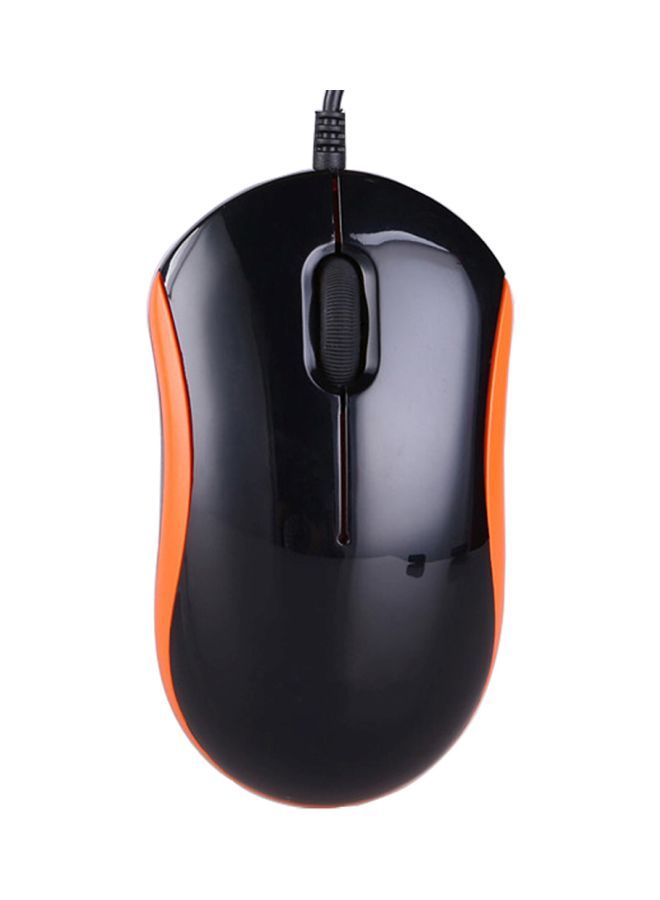 NIBEMINENT Optical USB Wired Mouse 12.5x8.3x4cm Black/Orange - Image 1
