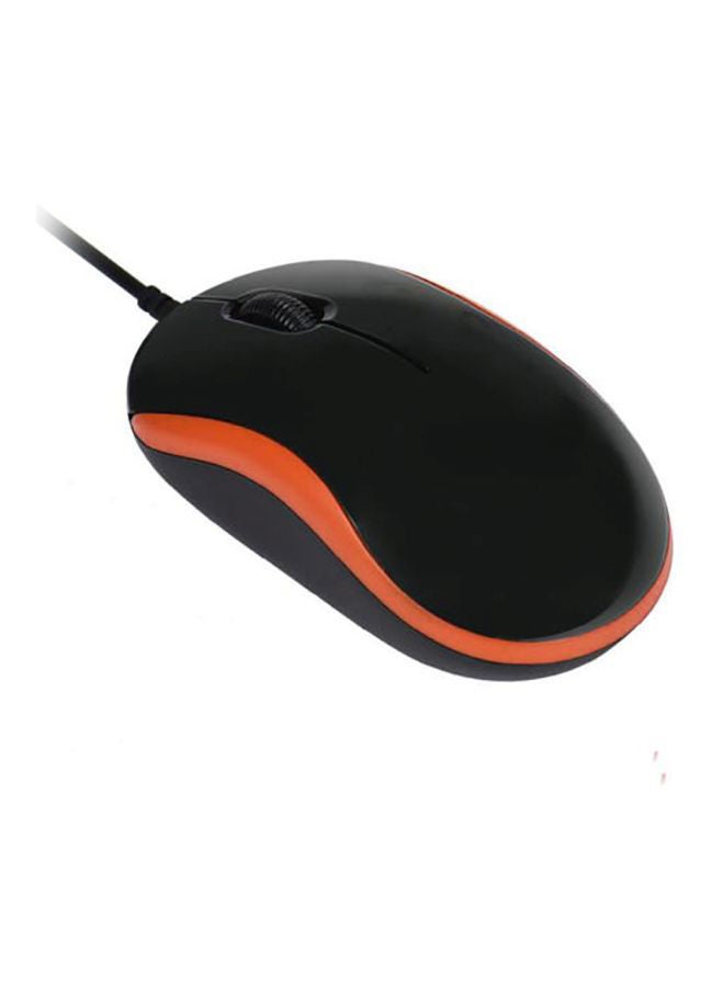 NIBEMINENT Optical USB Wired Mouse 12.5x8.3x4cm Black/Orange - Image 3