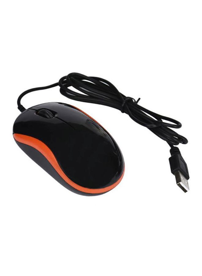 NIBEMINENT Optical USB Wired Mouse 12.5x8.3x4cm Black/Orange - Image 5