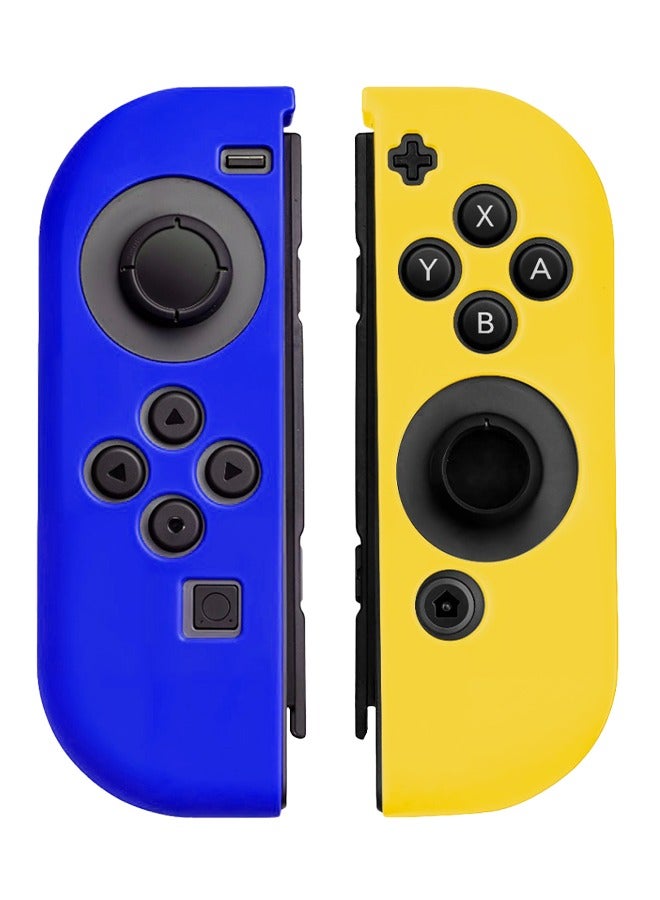 XForm Nintendo Switch/OLED Joy-Con Shell Case Colorful Left & Right Handle Protective Cover (Blue & Yellow) – Soft TPU Replacement Housing for Joy-Con Controllers - Image 1