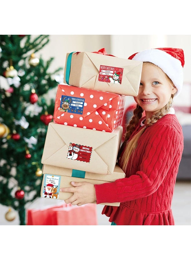 Lemon 8 Sheets Christmas Gift Tag Stickers, Self-Adhesive Merry Christmas Gift Tags Xmas Label Stickers for Presents Envelopes Boxes - Image 3