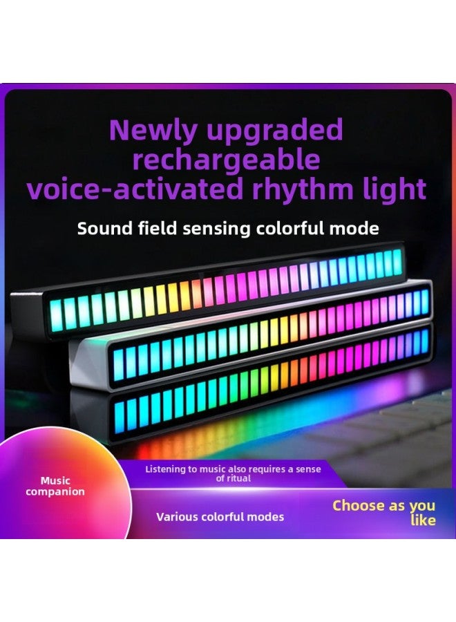 إسكدنيا ضوء لاقط للسيارة ضوء جو LED للتحكم الصوتي مع تطبيق بلوتوث RGB لون سحري للكمبيوتر المكتبي إيقاع التعريفي - قوة مصدر الضوء: 5 فولت (مقبس) - لون الضوء: D17 ضوء محيط فردي (بدون قاعدة) - Image 2