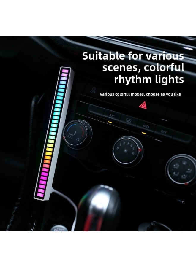 إسكدنيا ضوء لاقط للسيارة ضوء جو LED للتحكم الصوتي مع تطبيق بلوتوث RGB لون سحري للكمبيوتر المكتبي إيقاع التعريفي - قوة مصدر الضوء: 5 فولت (مقبس) - لون الضوء: D17 ضوء محيط فردي (بدون قاعدة) - Image 5