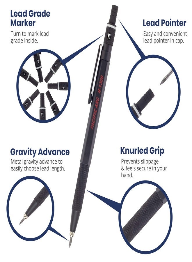 Pacific Arc Premium Gravity Feed Technical Lead Holder All Metal Black 2 mm - Image 4