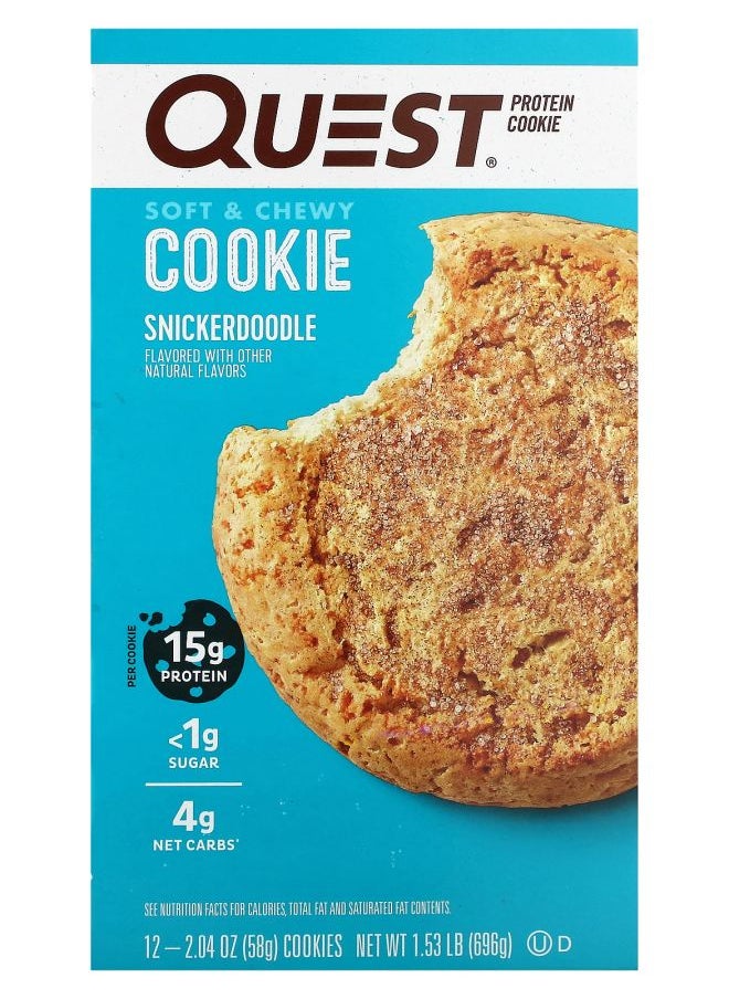 QUEST NUTRITION - Protein Cookie Snickerdoodle 12 Cookies 2.04 oz (58 g) Each - Image 1