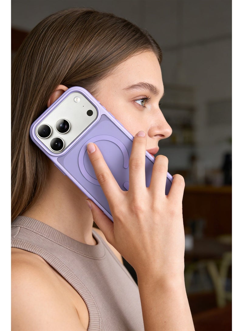 غطاء مغناطيسي لآيفون ١٧ برو ٦.٣ إنش متوافق مع MagSafe، ظهر خلفي غير لامع شفاف، حماية من السقوط بمعايير عسكرية - Image 4