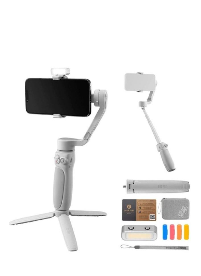 Zhiyun Zhiyun Smooth Q4 Combo – 3-Axis Smartphone Gimbal Stabilizer with Extendable Arm, Built-in Fill Light, Tripod & Creator Accessories Kit 