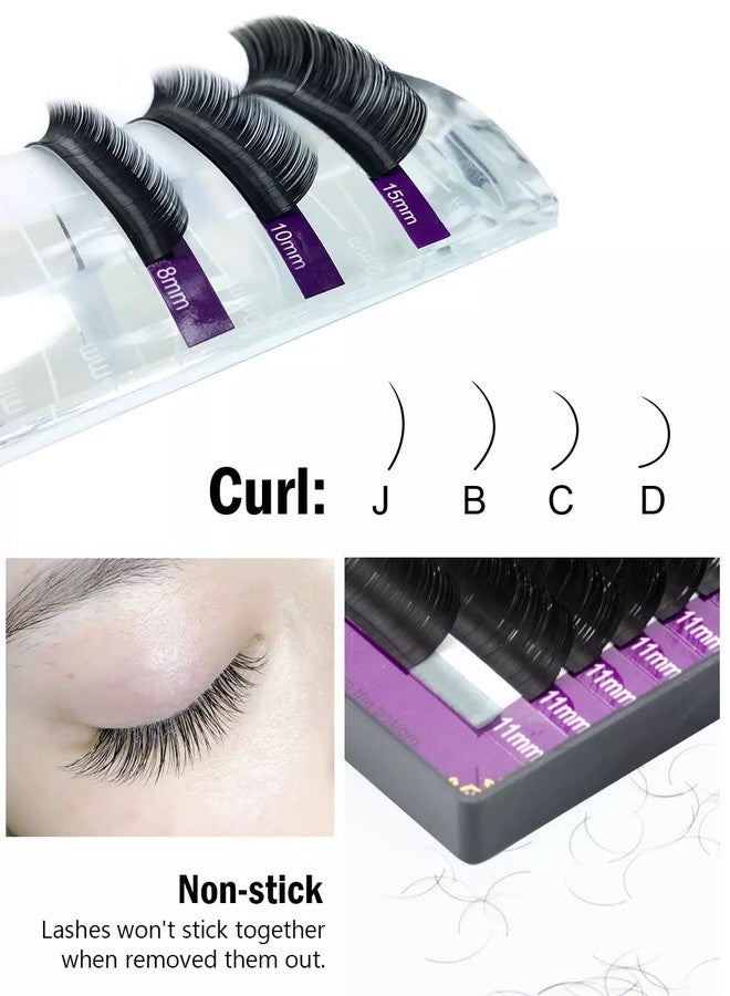 NAGARAKU Classic Individual Lashes Eyelash Extensions Matte Black Soft Natural Professional 16 Rows Salon Supplies With Thickness 0.03mm Length 13mm (Curl C) - Image 5