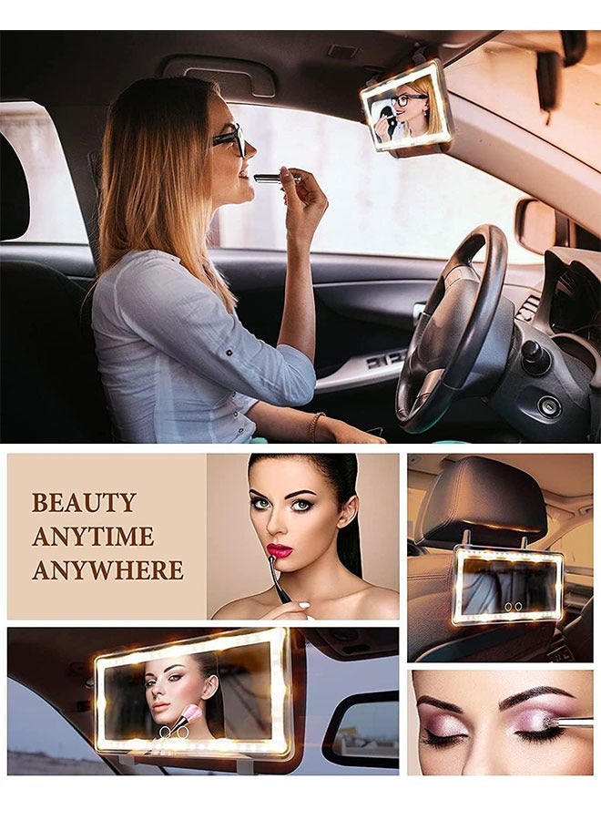 GoldenLike Car Visor Vanity Mirror Car Makeup Mirror with LED Lights Rechargeable Led Car Mirror Vehicle-Mounted Cosmetic Mirror With Touch on Screen for Cars Truck SUV(Black/1 Pack)  - Image 5