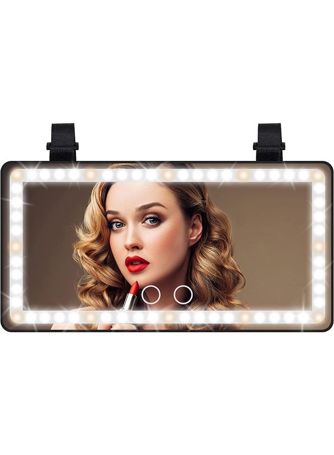 GoldenLike Car Visor Vanity Mirror Car Makeup Mirror with LED Lights Rechargeable Led Car Mirror Vehicle-Mounted Cosmetic Mirror With Touch on Screen for Cars Truck SUV(Black/1 Pack)  - Image 2