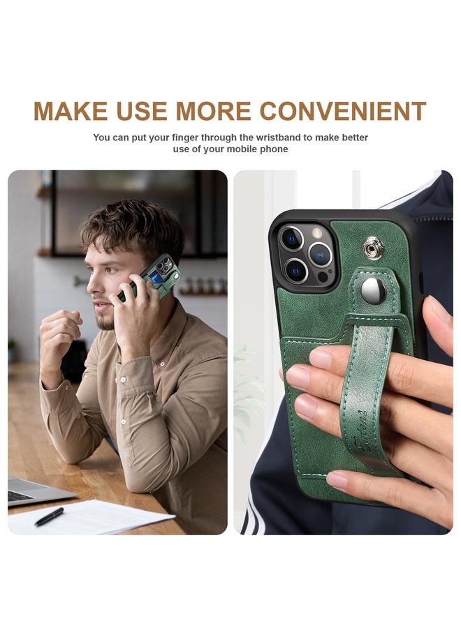 Suteni Case For iPhone 12 Pro Max 215 Wrist Strap PU Phone Case - Image 5