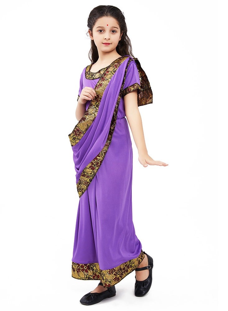 JAYATO Alluring Indian Girl Children's Dress-up Princess Costume for Party and Role Play, 120cm