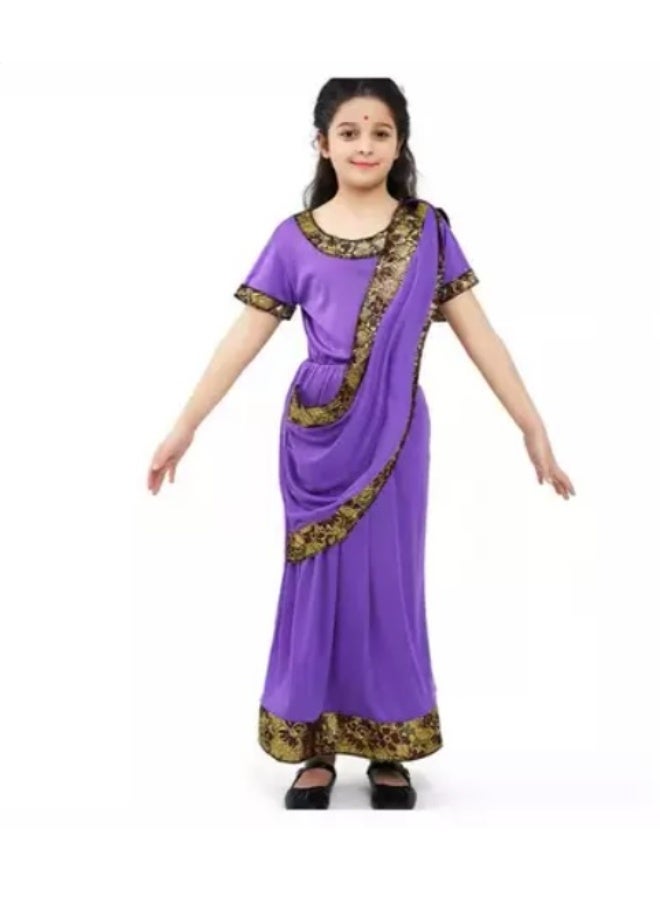 JAYATO Alluring Indian Girl Children's Dress-up Princess Costume for Party and Role Play, 120cm - Image 3