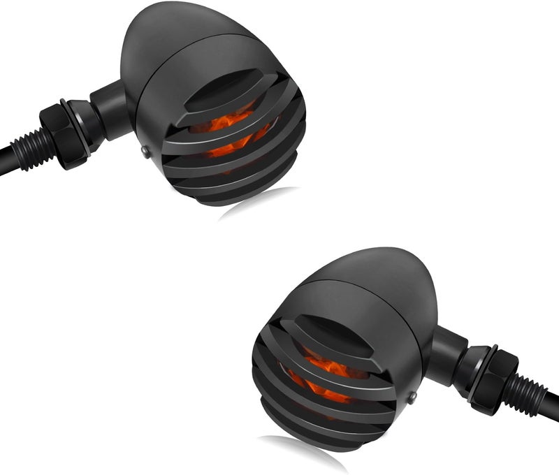 NTHREEAUTO Motorcycle Blinkers, Waterproof Aluminum Bullet LED Turn Signals, Rear Red Indicator Light Compatible with Harley Dyna, Honda, Yahama, Bobber,Suzuki and Kawasaki 12V Motorbikes - Image 1