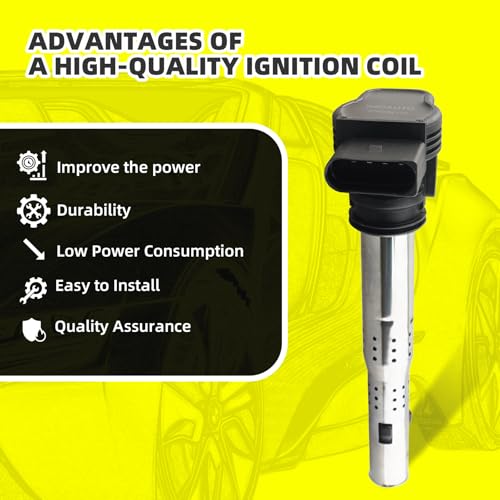 MOAUTO Set of 5 Ignition Coils Pack UF575 07K905715G 5 PCS Iridium Spark Plugs Compatible with Volkswagen Beetle Golf Jetta Passat Rabbit L5 25L - Image 3