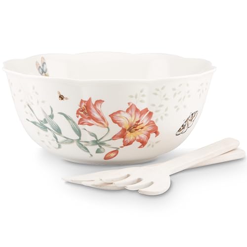 LENOX Lenox Butterfly Meadow Salad Bowl  Servers 410 LB Multi 
