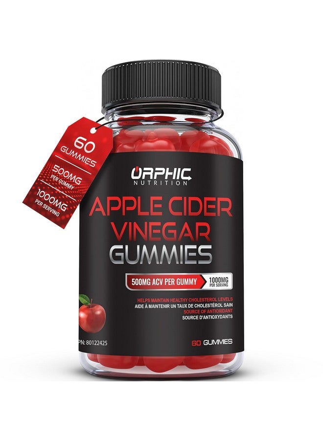 Orphic Nutrition Apple Cider Vinegar Gummies - 1000mg - Formulated to Support Normal Energy Levels & Gut Health - Supports Digestion, Detox & Cleansing - ACV Gummies W/VIT B12, Beetroot (60 Count) - Image 1
