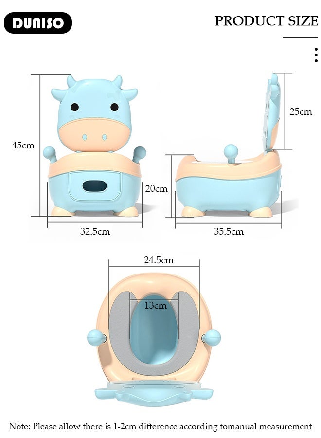 DUNISO Baby Potty Training Seat, Toilet Trainer ,Toddler Kids Potty Chair with High Back Support & Lid Removable Potty Pot, Baby toilet for Toddler Baby Kids Baby Potty Training Chair for Boys and Girls, Toddlers Potty Toilet Chair, Cute Potty Training Toilet with Lid for Kids,Comfortable Potty Seat - Image 2