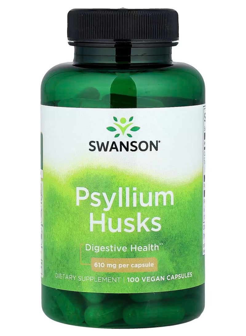 سوانسون Swanson, قشور سيلليوم، 610 ملجم، 100 كبسولة نباتية