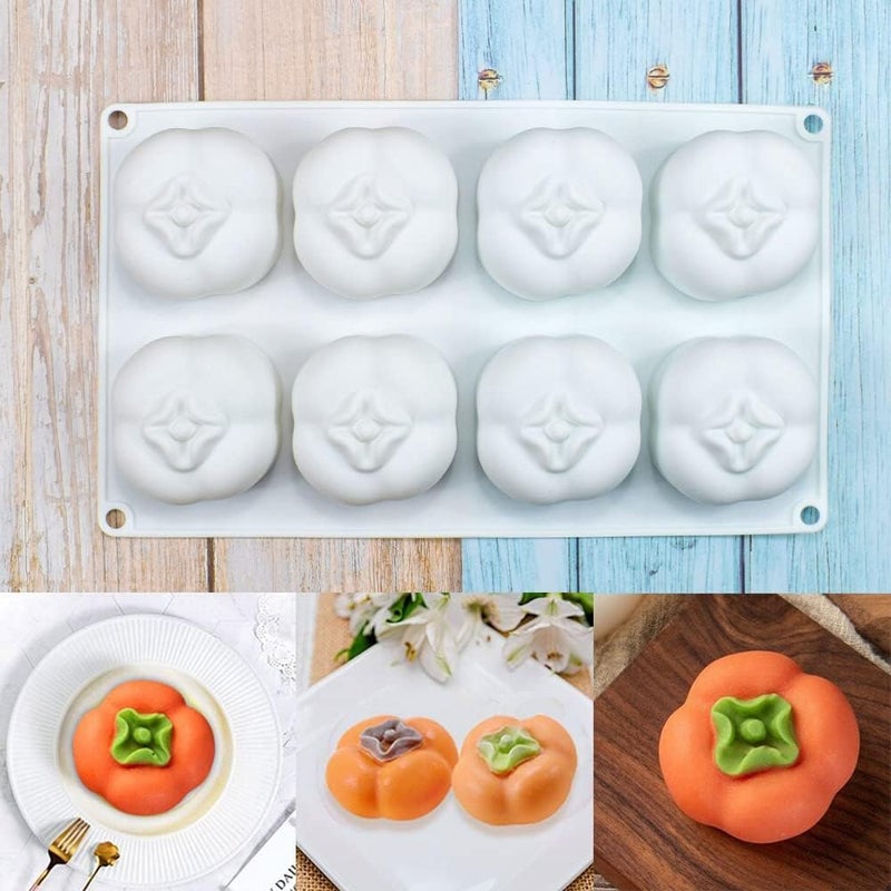 mostsom Silicone Mold Baking Pan Non-Stick Baking Pastry Chocolate Cake Dessert DIY Decoration Tools (Persimmon W_11.8x6.8x0.18 inch) - Image 5