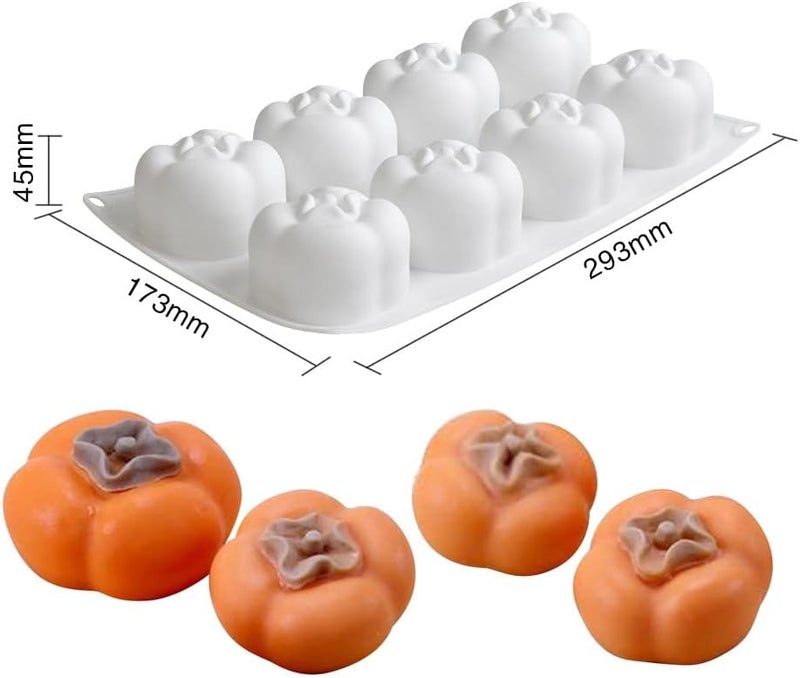 mostsom Silicone Mold Baking Pan Non-Stick Baking Pastry Chocolate Cake Dessert DIY Decoration Tools (Persimmon W_11.8x6.8x0.18 inch) - Image 2